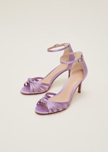 Phase Eight Purple Satin Open Toe Heels Purple Australia | DK2394185